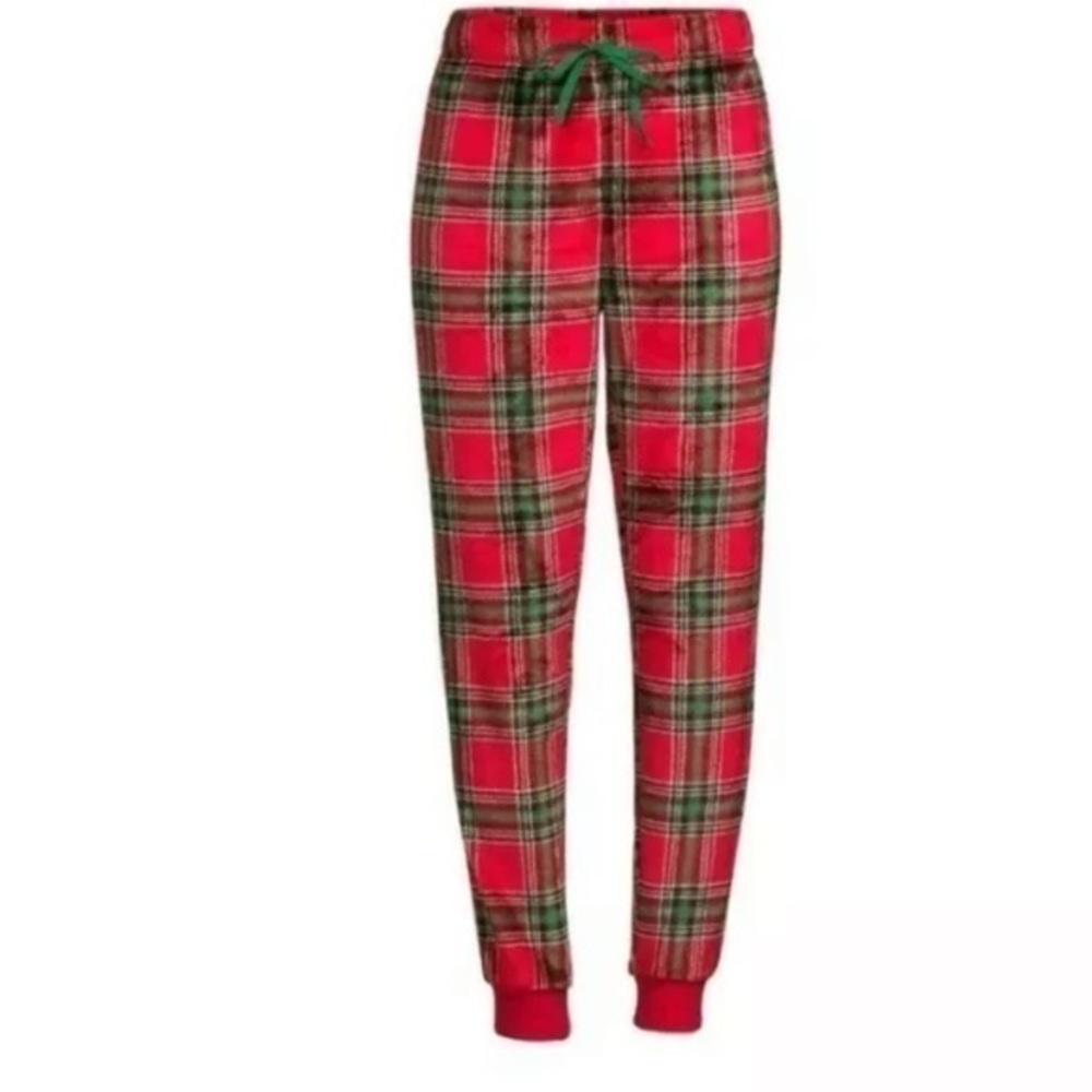 Soft Fuzzy Plaid PJ Jogger pajama Pants 3X (22-24)
